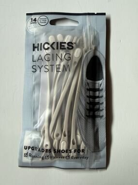 HICKIES No Tie Lacing System Sand Ivory 14 Pack Elastic Shoe Laces